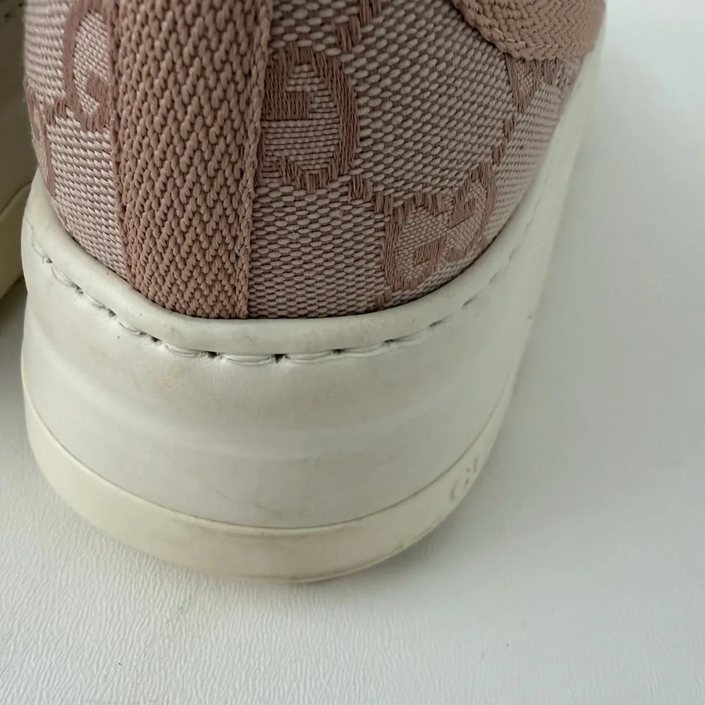 GUCCI | Pink‎ GG Canvas High Top Platform Sneakers Tennis 1977 EU 38